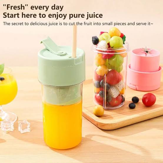 Mini Portable 2 In 1 USB Rechargeable High Quality 6 Blades Crusher Juicer