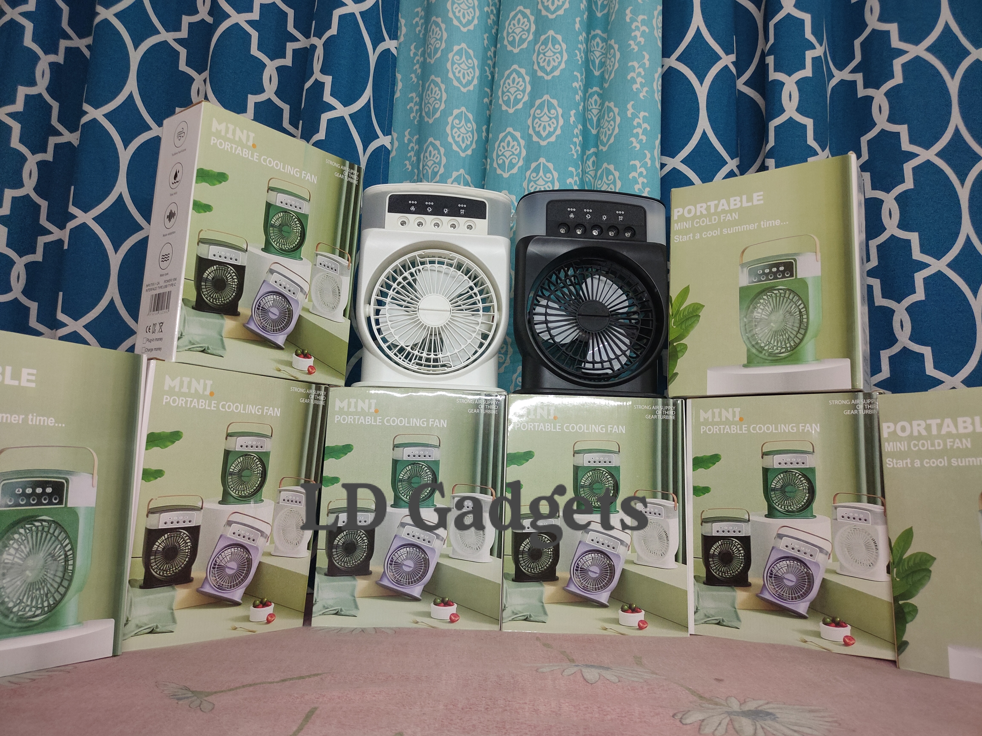 4-in-1 Air Cooler Rechargeable | Portable Mist Fan, Humidifier, LED Night Light & Mini AC for Home & Office