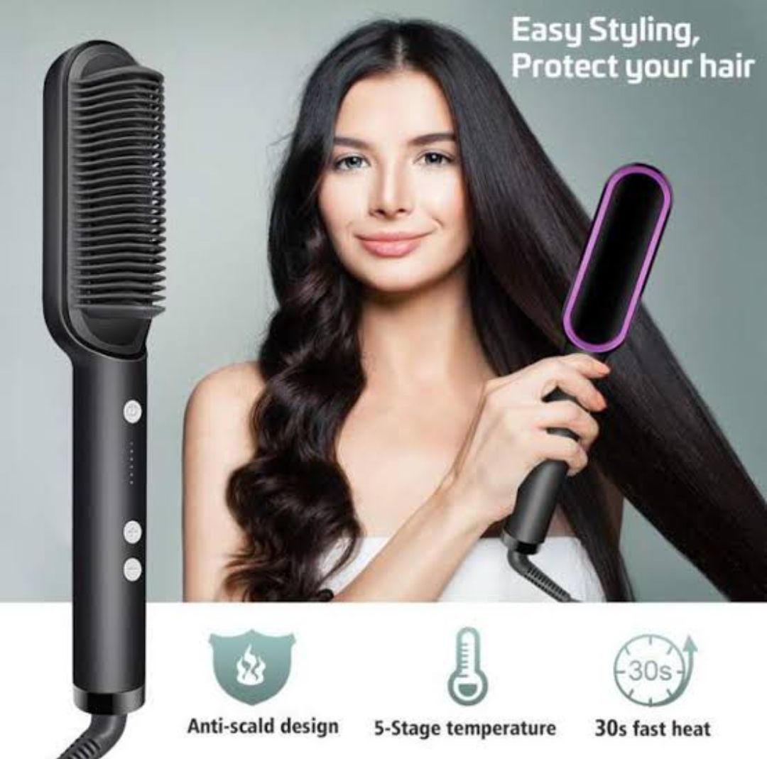 2 in 1 Professional Straightener Comb & Curly hair Styling Tool for Men and Women